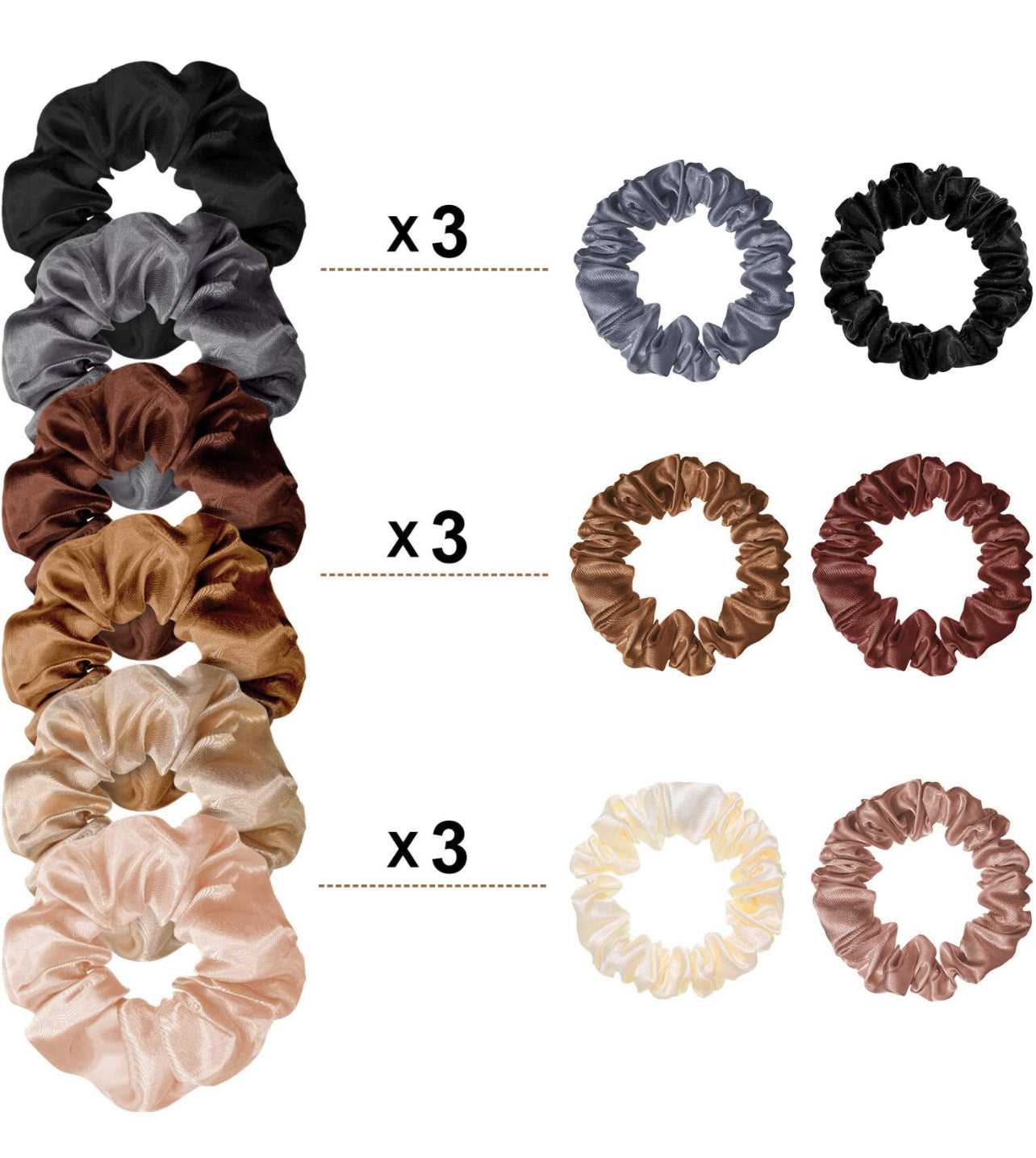 Satin Hair Scrunchies Elastic Hair Bands Accessory