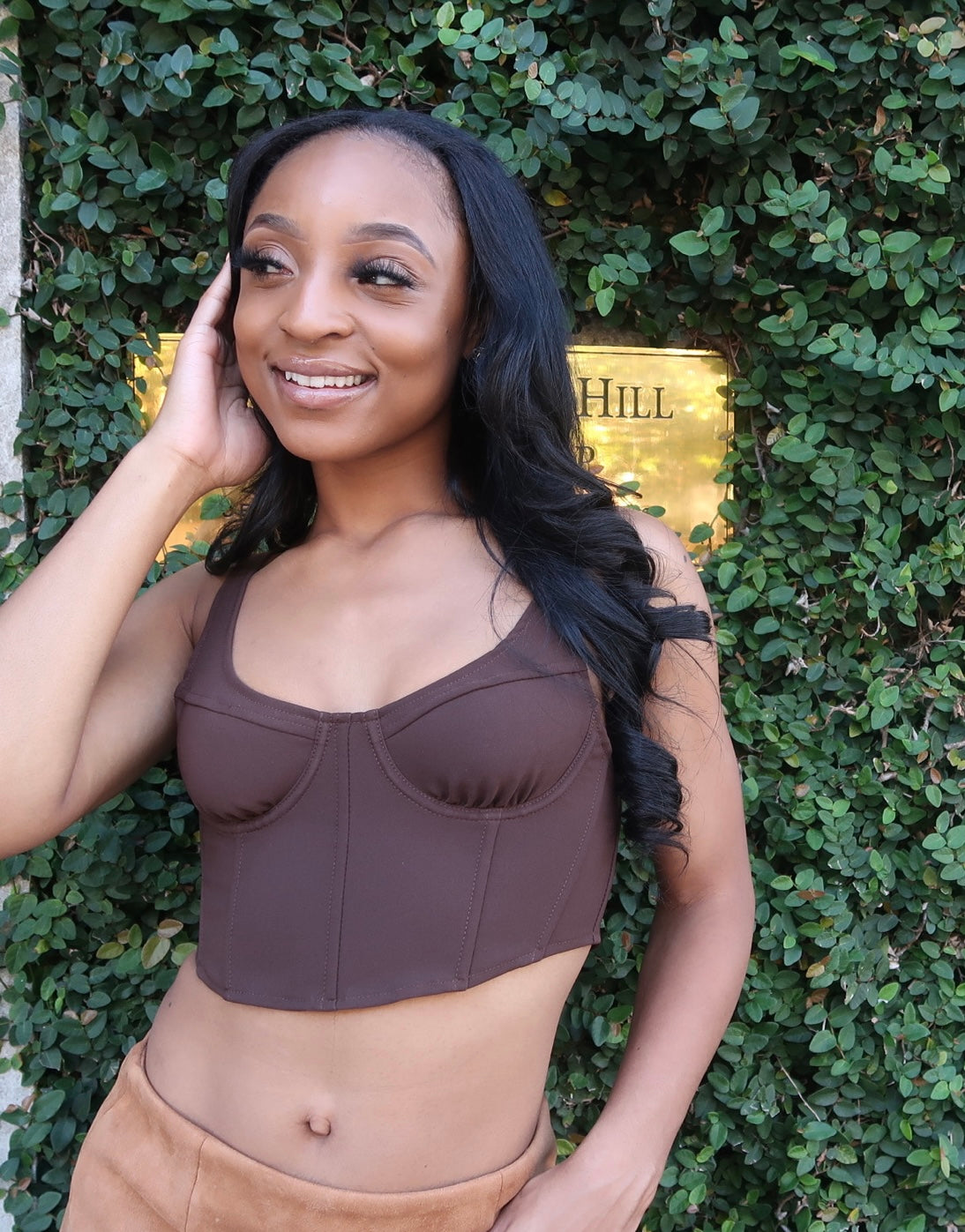 Mahogany Cropped Corset Top